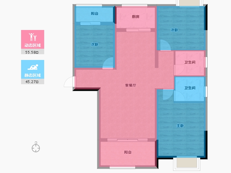 福建省-南平市-新城中心悦城-90.28-户型库-动静分区