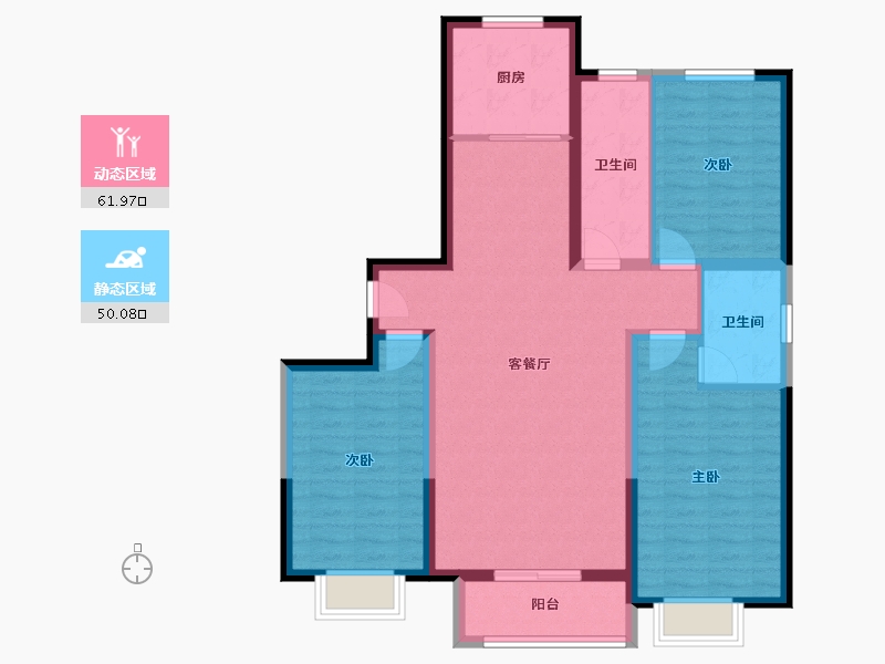 河北省-唐山市-升昌悦郡府-100.51-户型库-动静分区