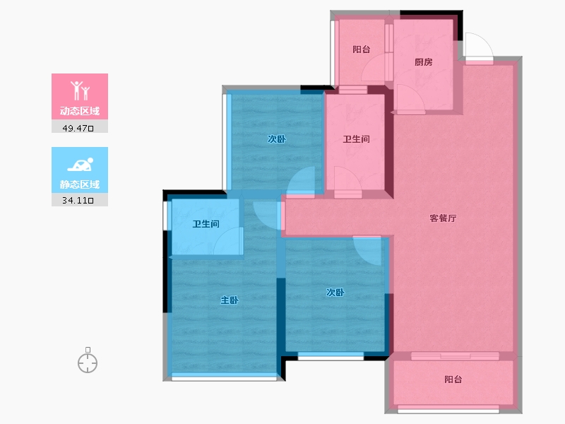 四川省-南充市-优筑紫御天骄-73.58-户型库-动静分区