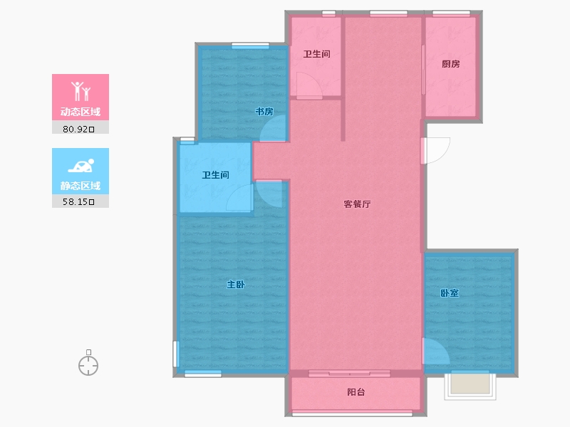 甘肃省-临夏回族自治州-城投·漓水名都-128.80-户型库-动静分区