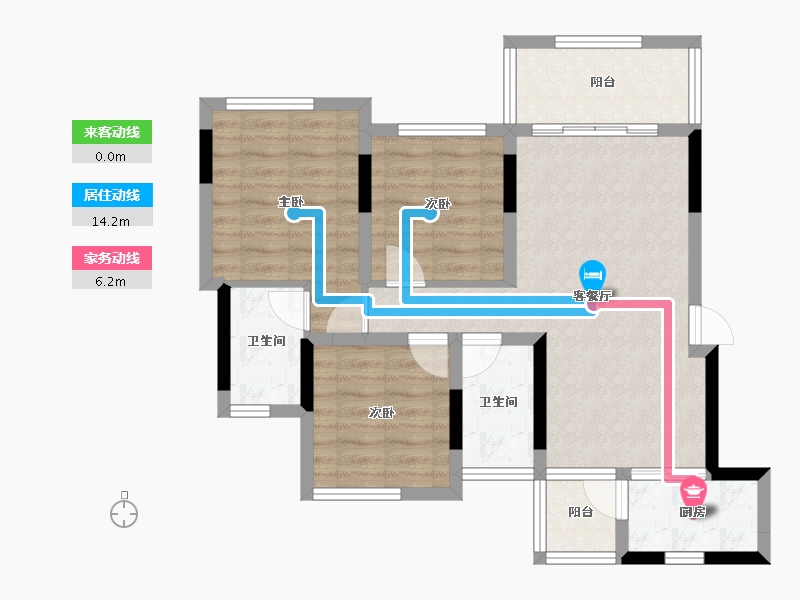 四川省-南充市-阳光龙湾生态城-72.15-户型库-动静线