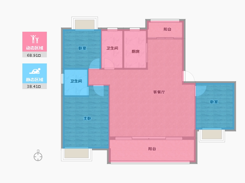 江西省-上饶市-晶科·滨江1号-98.86-户型库-动静分区