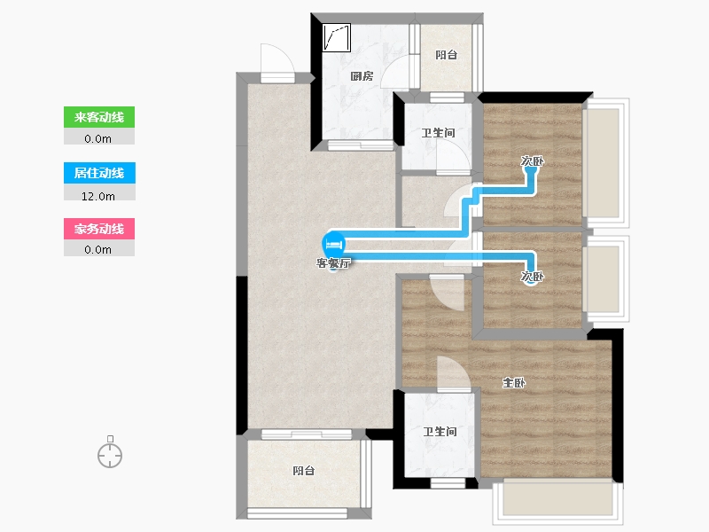 四川省-成都市-美的新城公园天下-95.80-户型库-动静线