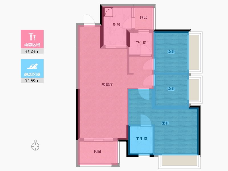 四川省-成都市-美的新城公园天下-95.80-户型库-动静分区