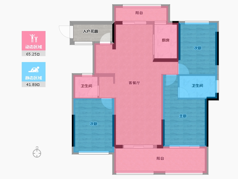 安徽省-阜阳市-绿城明月双清-99.88-户型库-动静分区