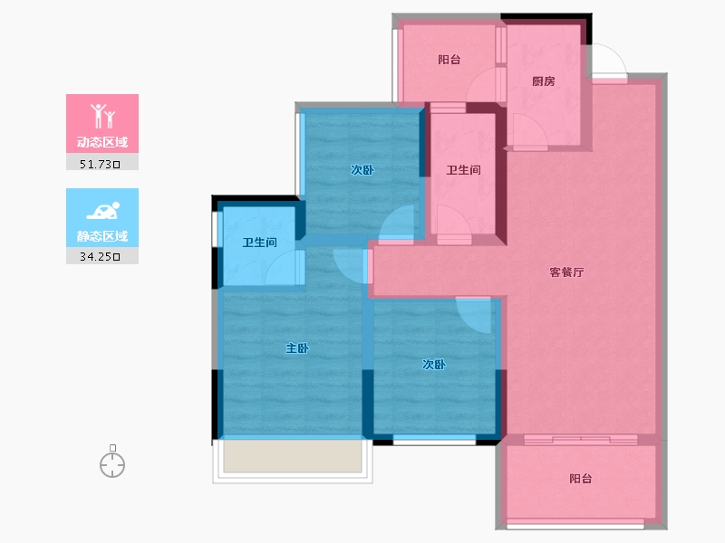 四川省-南充市-优筑紫御天骄-75.46-户型库-动静分区