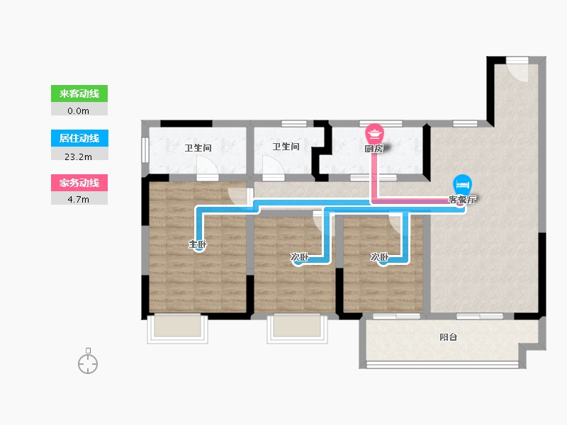 安徽省-宿州市-香格里拉·紫薇-96.16-户型库-动静线