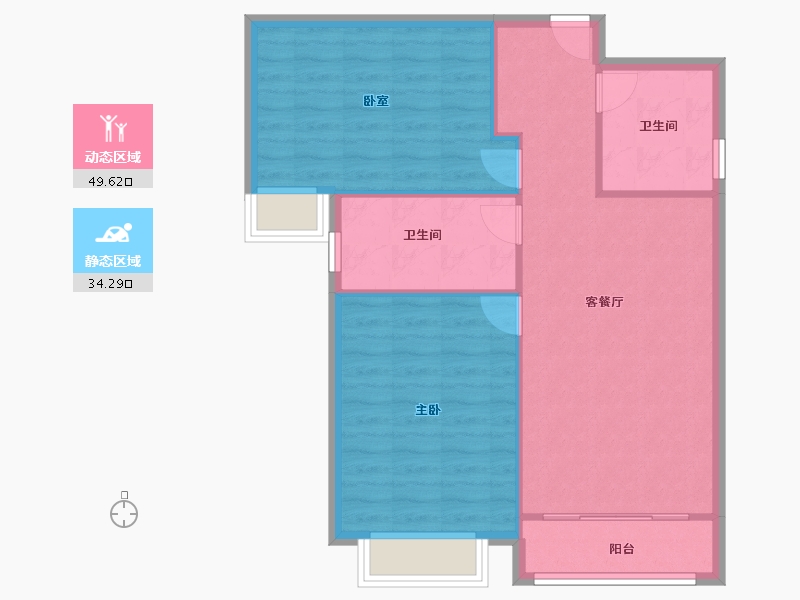 河北省-保定市-四季北岸-76.97-户型库-动静分区