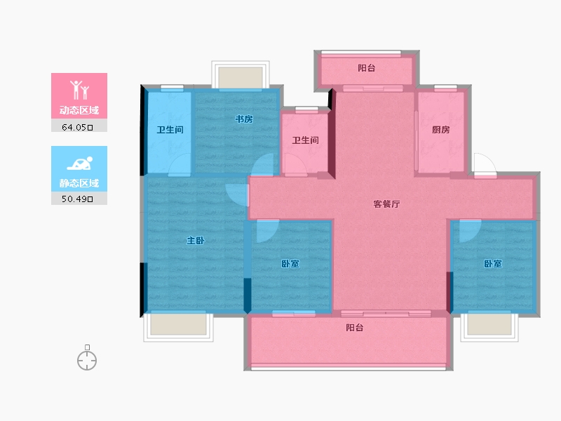 江西省-上饶市-晶科·滨江1号-103.56-户型库-动静分区