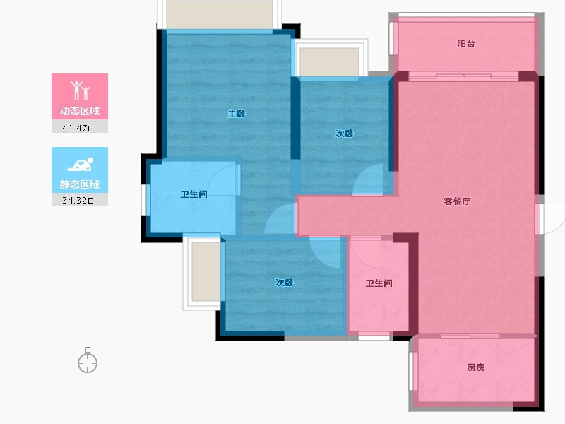 广东省-佛山市-海逸桃花源记-73.00-户型库-动静分区