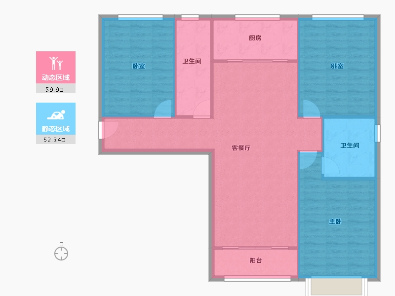 河北省-保定市-四季北岸-103.22-户型库-动静分区