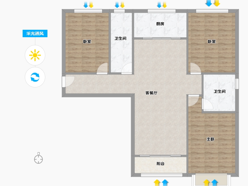 河北省-保定市-四季北岸-103.22-户型库-采光通风