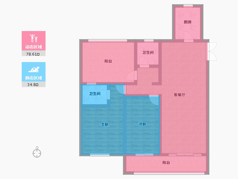 甘肃省-天水市-秦都·悦榕湾-100.84-户型库-动静分区