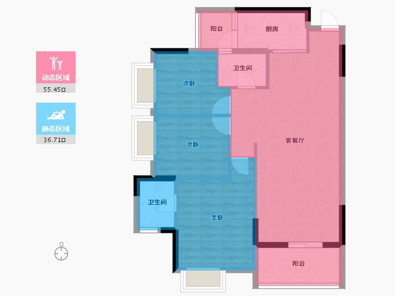 广东省-梅州市-兴宁胜雄花园-83.09-户型库-动静分区