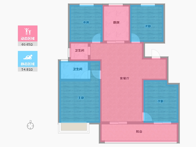 甘肃省-天水市-恒顺阳光城·翡丽湾-102.35-户型库-动静分区