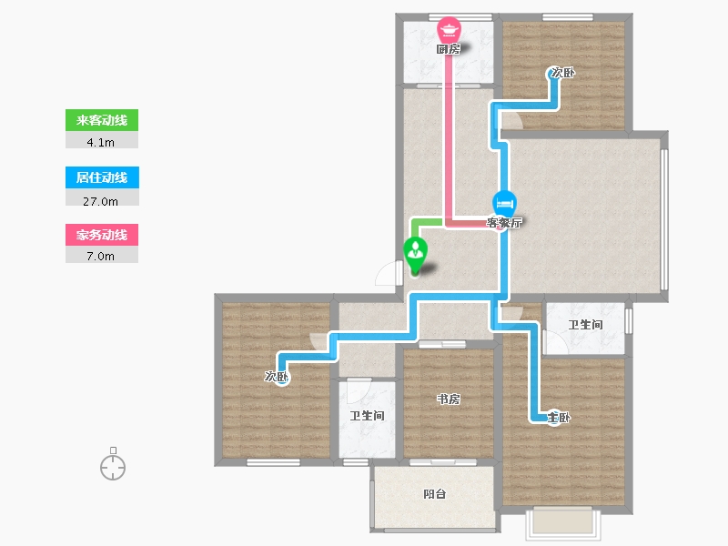 山西省-临汾市-石化小区二期-138.57-户型库-动静线