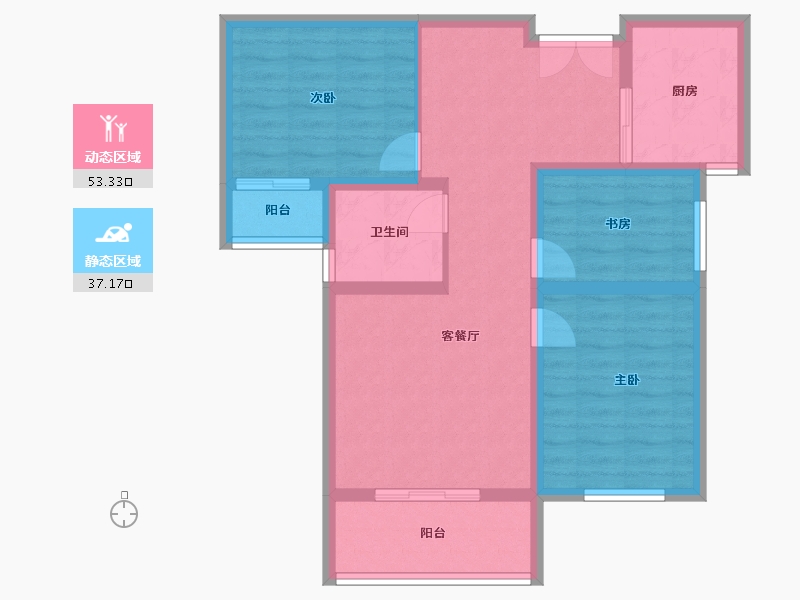 山西省-吕梁市-鑫飞佳苑商住区-80.41-户型库-动静分区