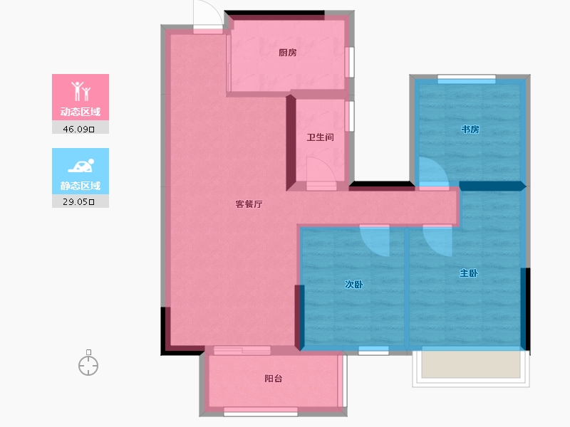 广西壮族自治区-南宁市-南宁国悦九曲湾-75.00-户型库-动静分区