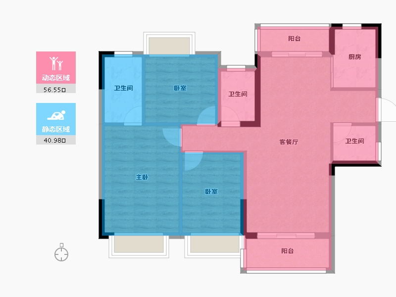 江西省-赣州市-澜山原著-87.52-户型库-动静分区