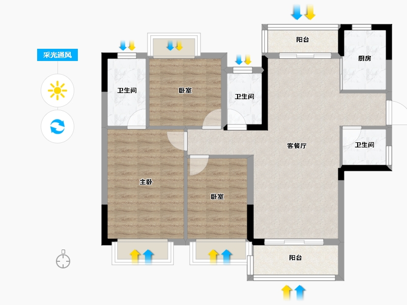 江西省-赣州市-澜山原著-87.52-户型库-采光通风