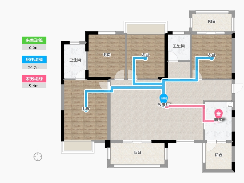 湖南省-郴州市-金色中央翰府-130.96-户型库-动静线