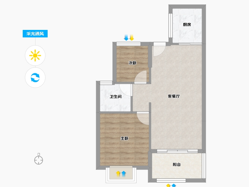 福建省-南平市-新城中心悦城-53.29-户型库-采光通风