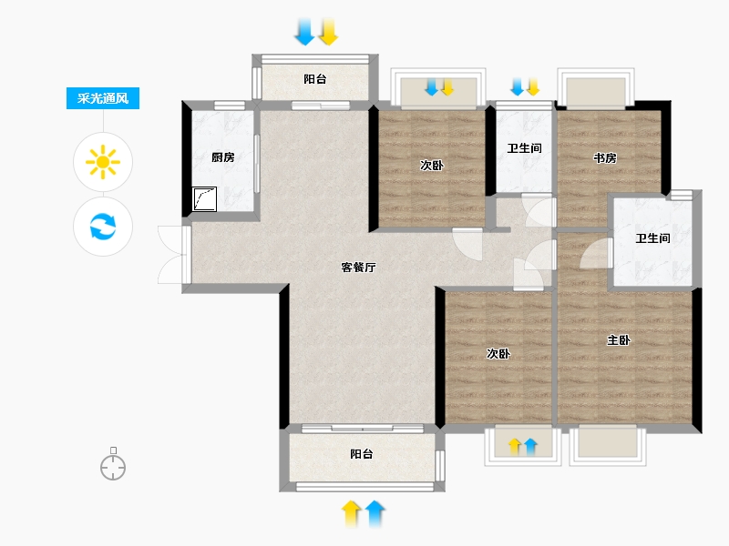 广东省-河源市-中梁首府-106.00-户型库-采光通风