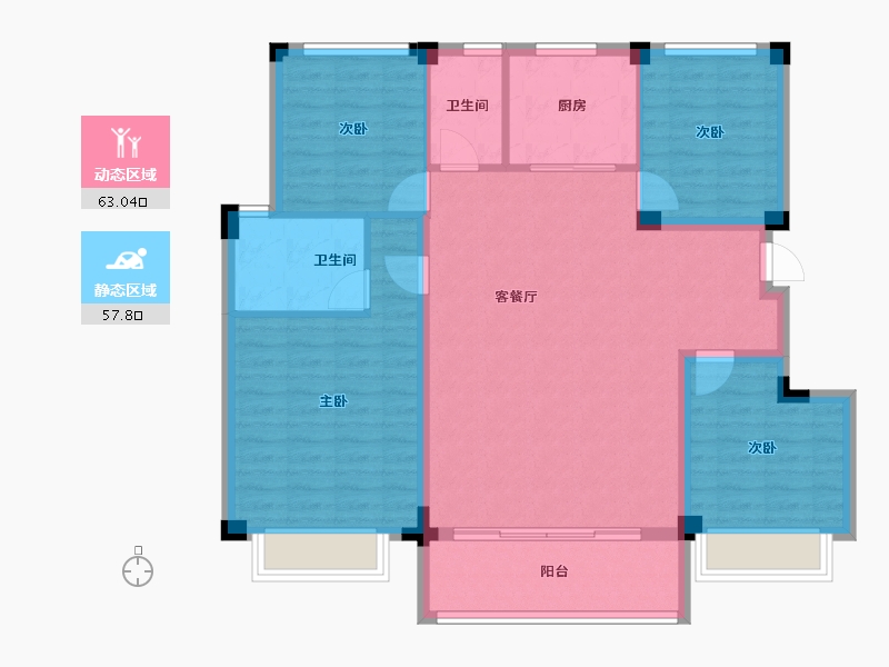 浙江省-金华市-商城朝阳万象-109.61-户型库-动静分区