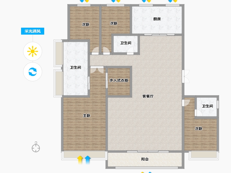 山西省-太原市-中国铁建花语堂-242.04-户型库-采光通风