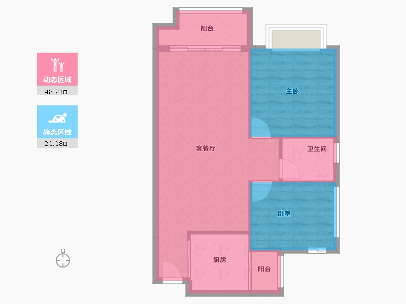 广东省-东莞市-山水江南玖峯-63.80-户型库-动静分区