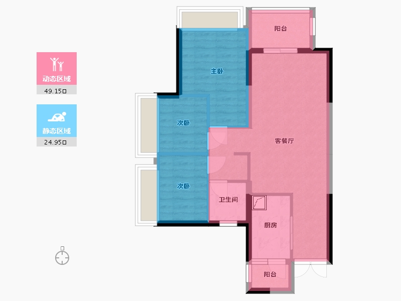 四川省-成都市-美的新城公园天下-89.50-户型库-动静分区