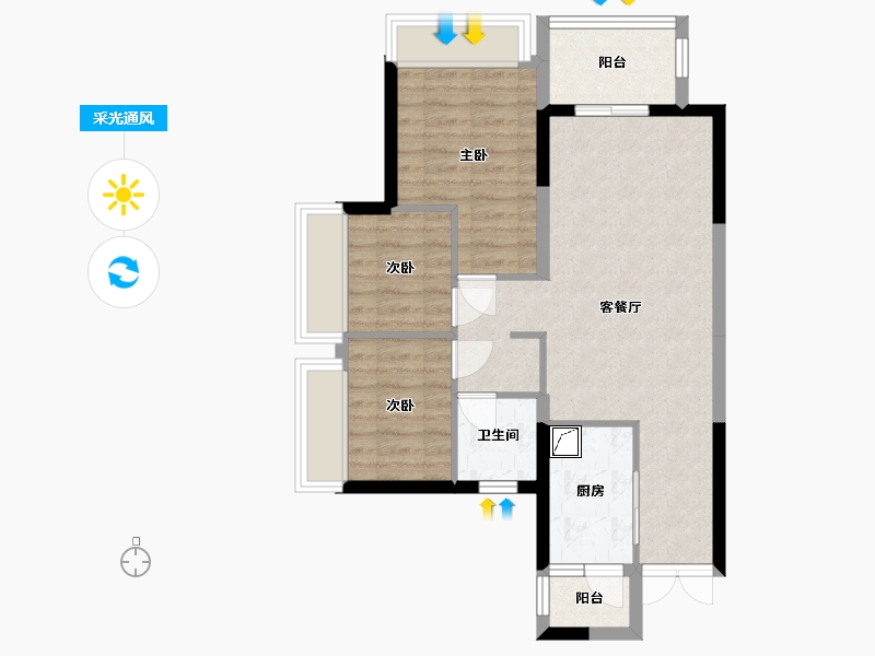 四川省-成都市-美的新城公园天下-89.50-户型库-采光通风