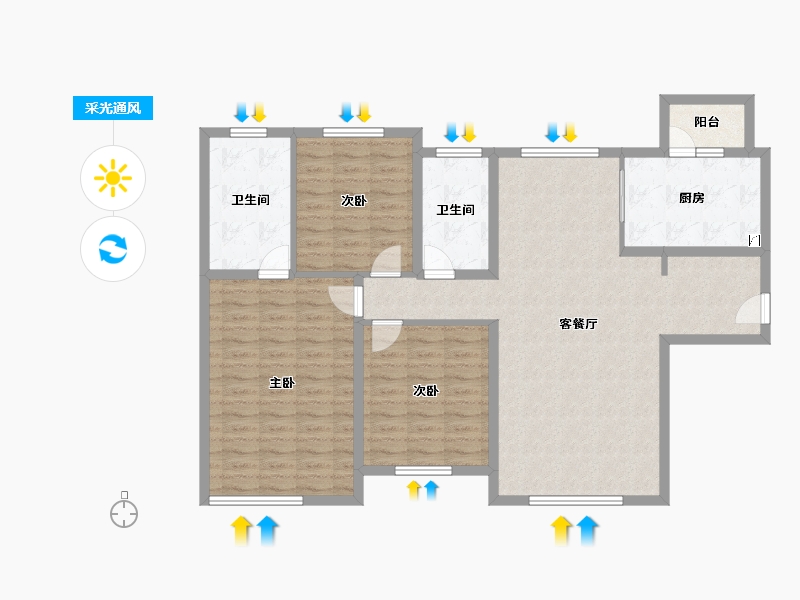 山东省-枣庄市-东山华府-112.78-户型库-采光通风