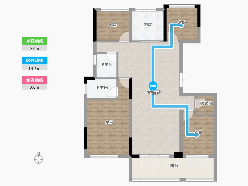 安徽省-阜阳市-绿城明月双清-103.91-户型库-动静线