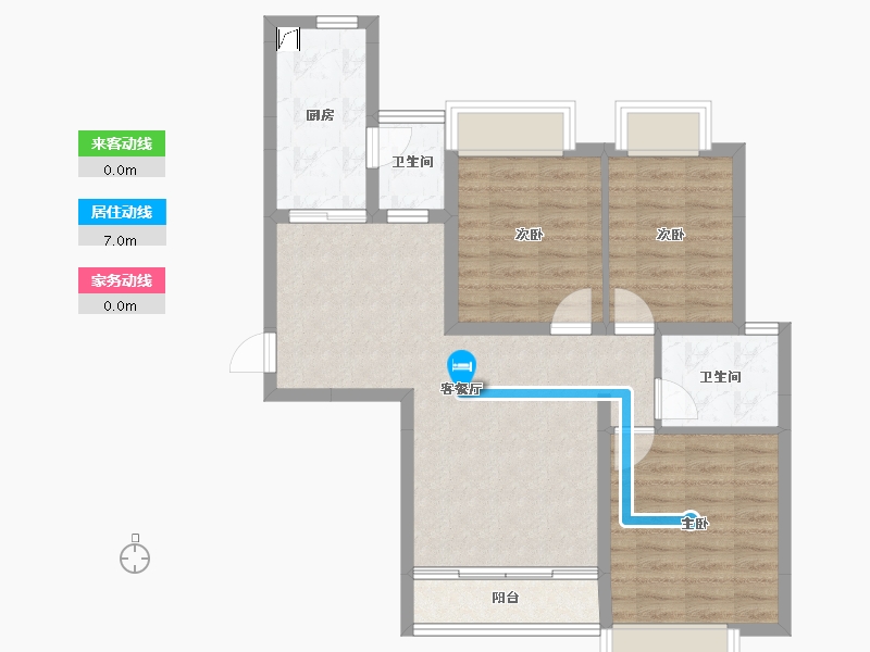 湖北省-十堰市-十堰恒大城·雲境-75.78-户型库-动静线