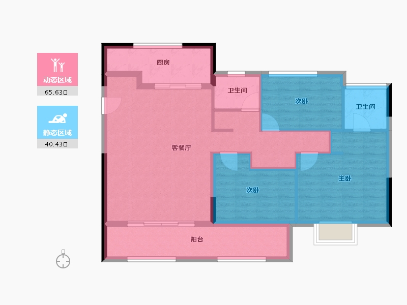 福建省-南平市-世茂三木云澜-95.53-户型库-动静分区