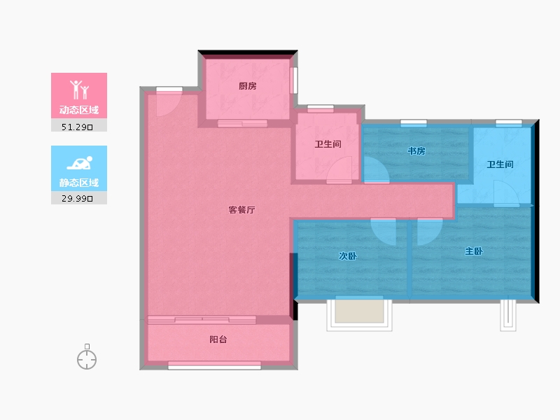 福建省-南平市-世茂三木云澜-73.02-户型库-动静分区