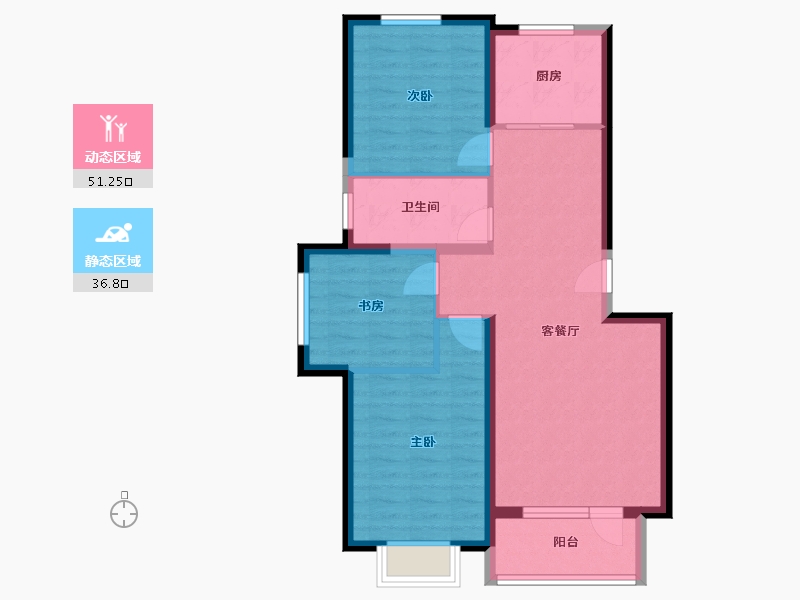 河北省-唐山市-升昌悦郡府-78.77-户型库-动静分区