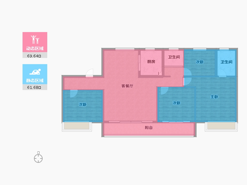 山东省-烟台市-龙口碧桂园·凤凰台-119.05-户型库-动静分区