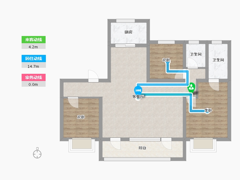 山东省-济宁市-绿地柏仕晶舍-111.00-户型库-动静线