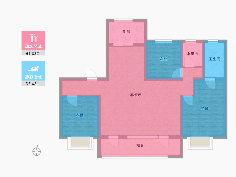 山东省-济宁市-绿地柏仕晶舍-111.00-户型库-动静分区