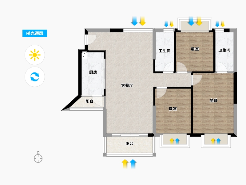 广东省-东莞市-山水江南玖峯-87.75-户型库-采光通风