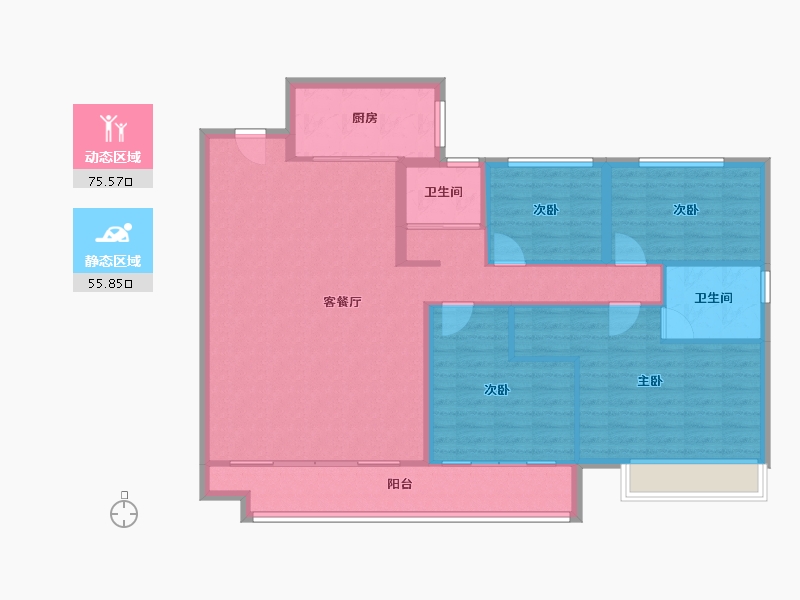 山东省-烟台市-龙口碧桂园·凤凰台-119.95-户型库-动静分区