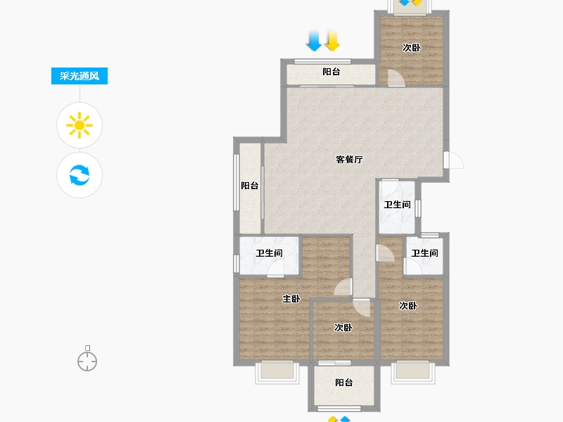 福建省-南平市-新城花园三期-119.80-户型库-采光通风