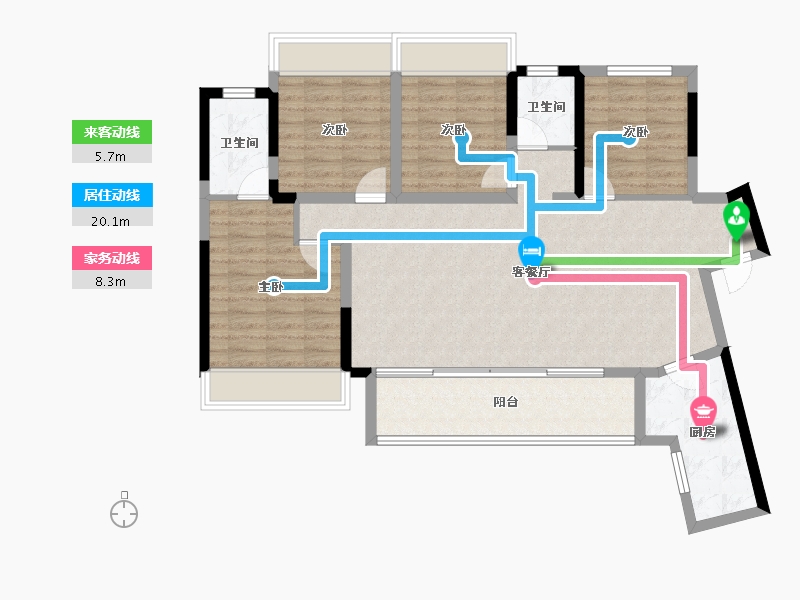 四川省-南充市-优筑紫御天骄-107.19-户型库-动静线