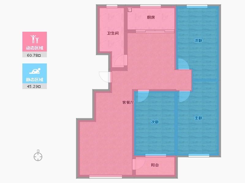 山东省-淄博市-新城誉府-94.32-户型库-动静分区