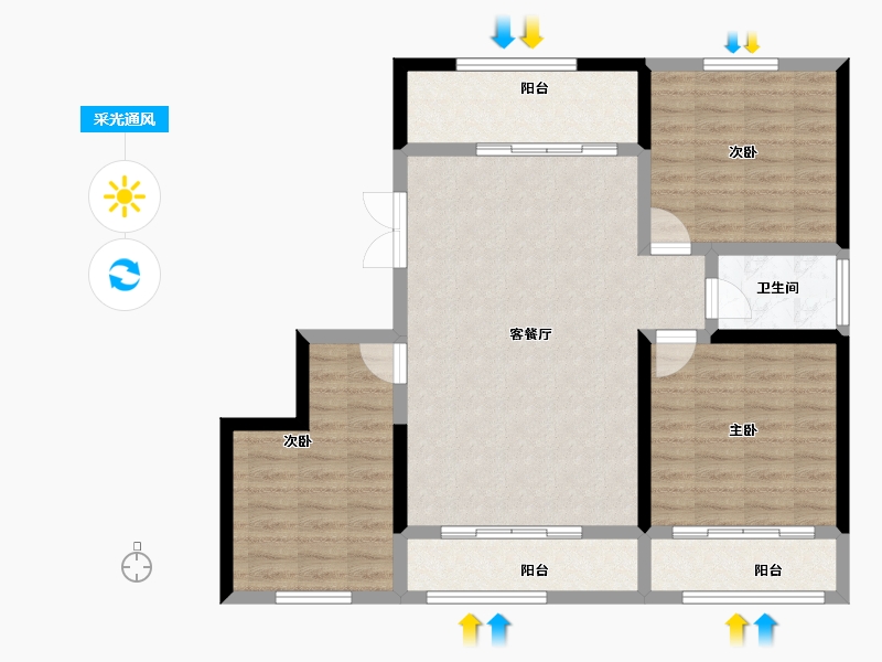 甘肃省-天水市-秦都·悦榕湾-93.13-户型库-采光通风