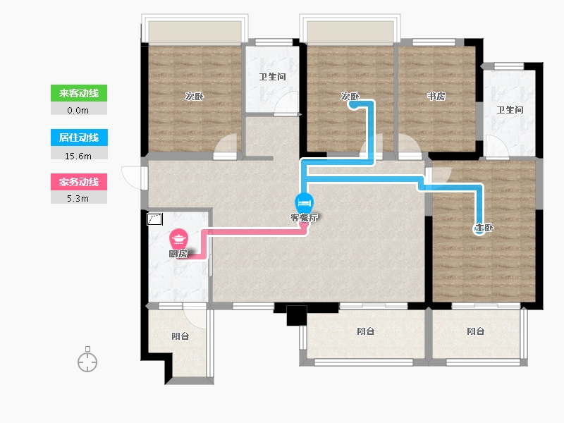 湖南省-郴州市-金色中央翰府-119.93-户型库-动静线