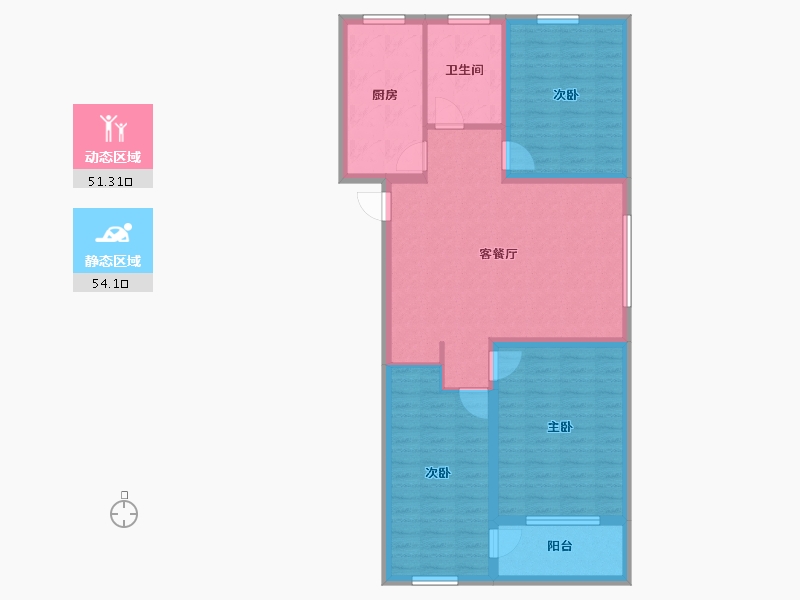 山东省-淄博市-新城誉府-94.59-户型库-动静分区