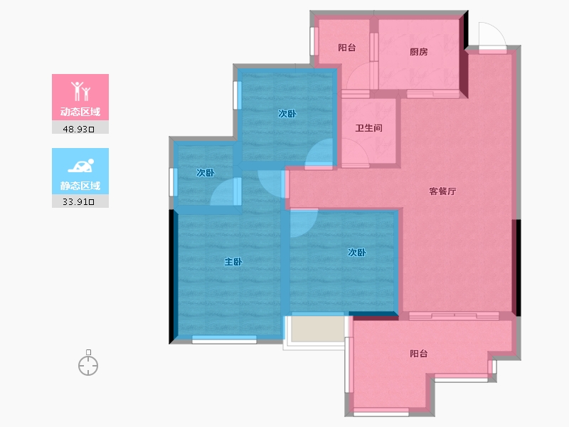 四川省-南充市-凯旋会展新城-72.53-户型库-动静分区